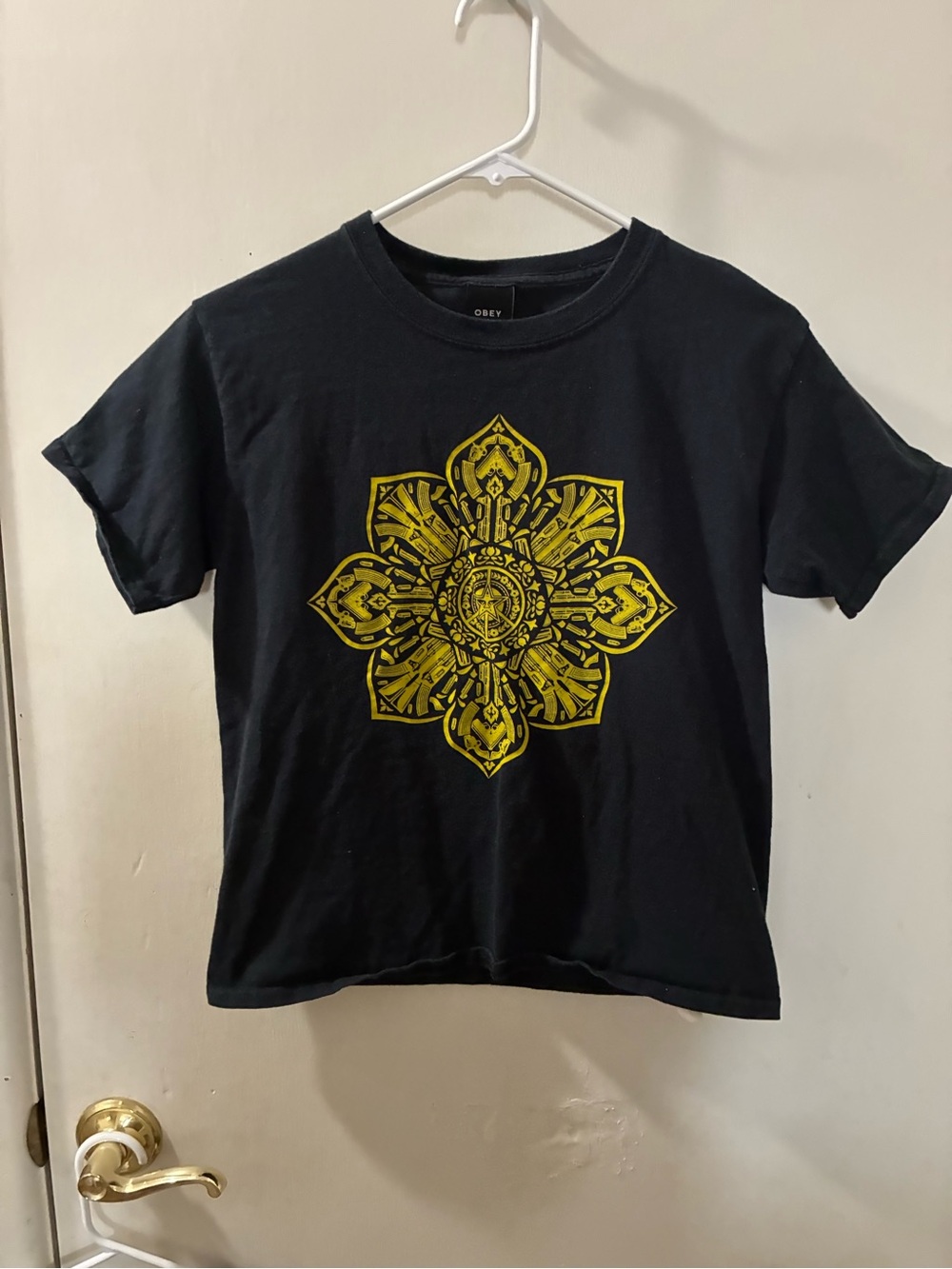 Obey Slate Gray Crewneck Tee with Subtle Label